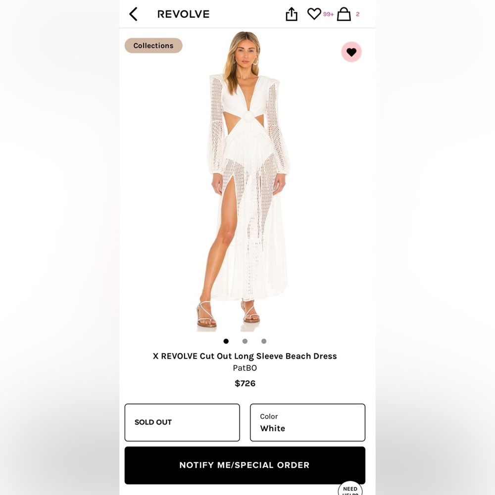 PatBO Cut Out Long Sleeve Dress